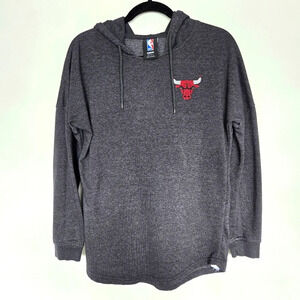 NBA Chicago Bulls Charcoal Hooded Women's Sweater L Bedazzled Bull‎